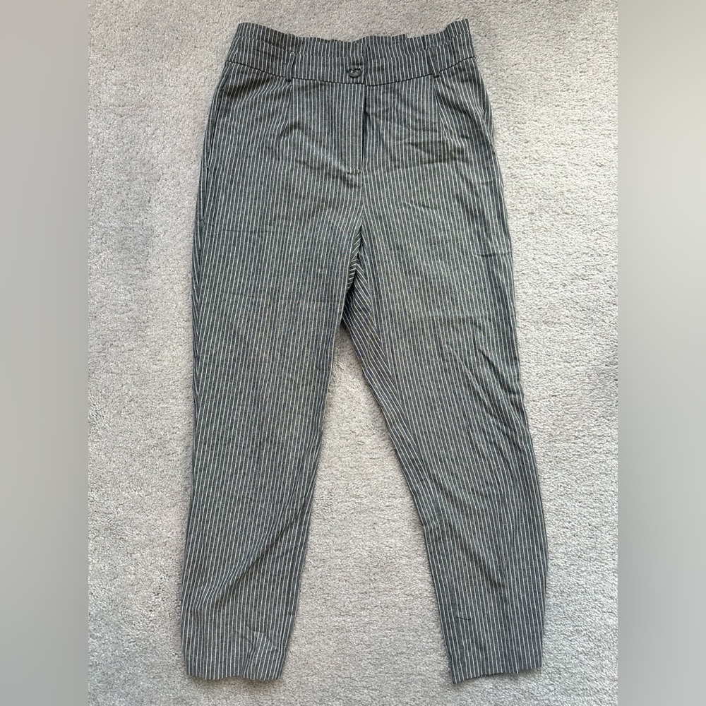 BRAND NEW - high waisted striped paper bag trousers